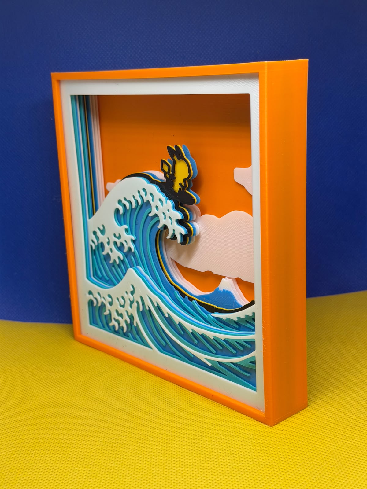 Quadro 3D — Pikachu na Grande Onda